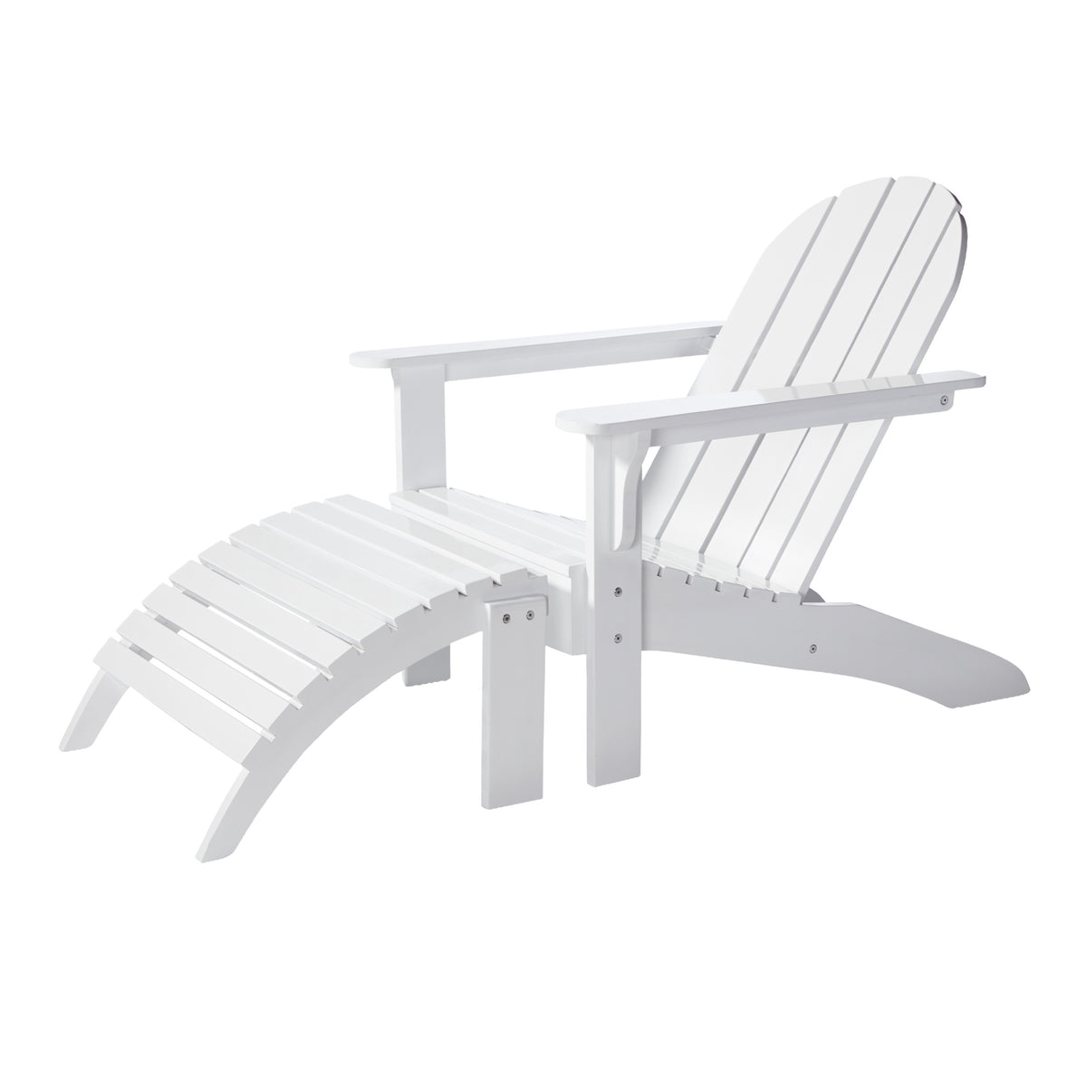 Set gradina Cinas Adirondack scaun si taburet mahon alb