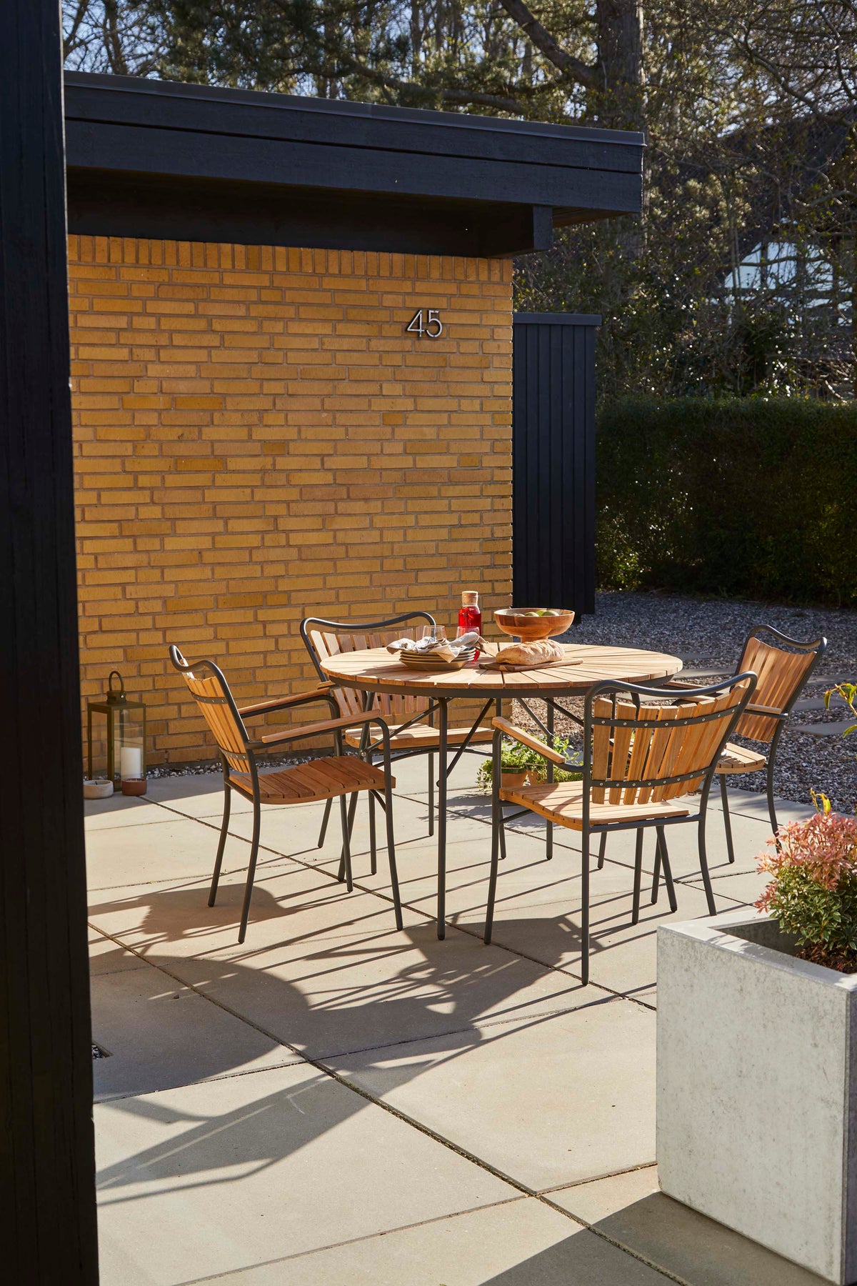 Set dining Cinas Ellen 110 cm si 4 scaune antracit