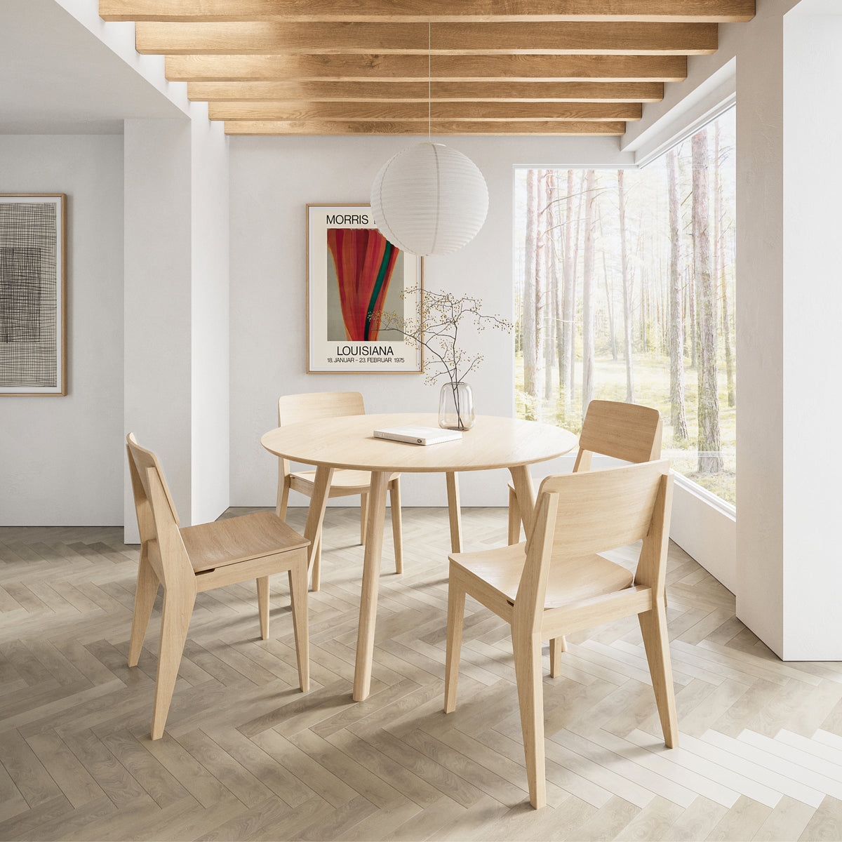 Masa dining Cinas Elvo bambus rotunda 120 cm