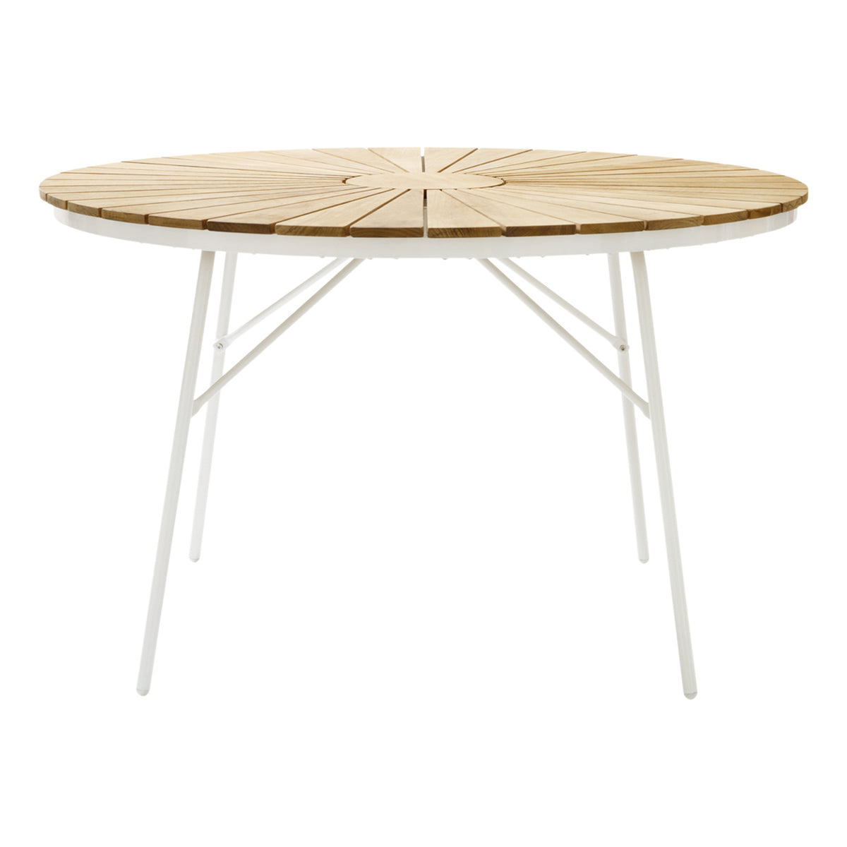 Set dining Cinas Ellen 110 cm si 4 scaune alb