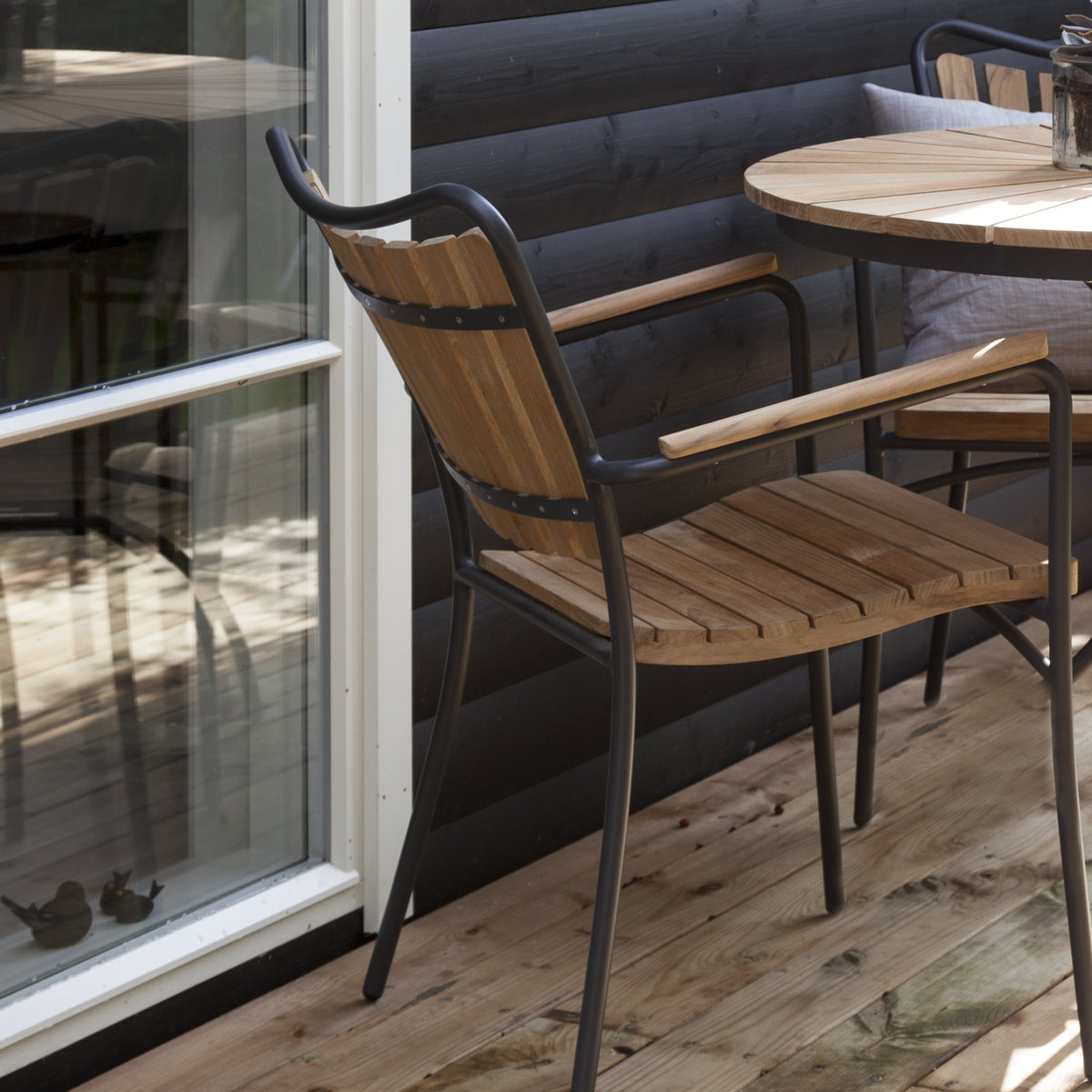 Set dining Cinas Ellen 130 cm si 5 scaune antracit