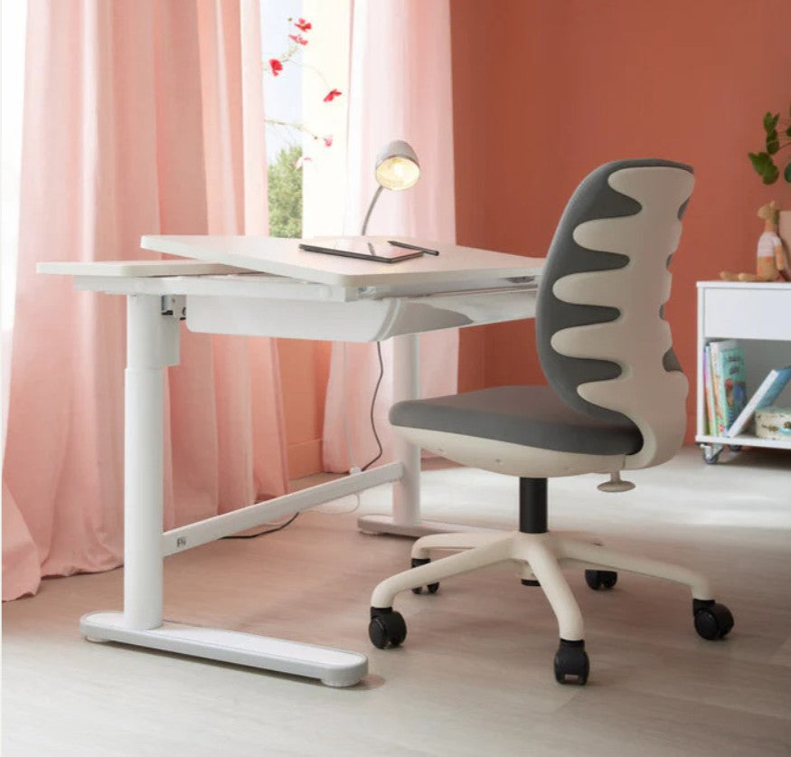Scaun birou copii, ajustabil, Comfort, gri, h38-47,5 cm