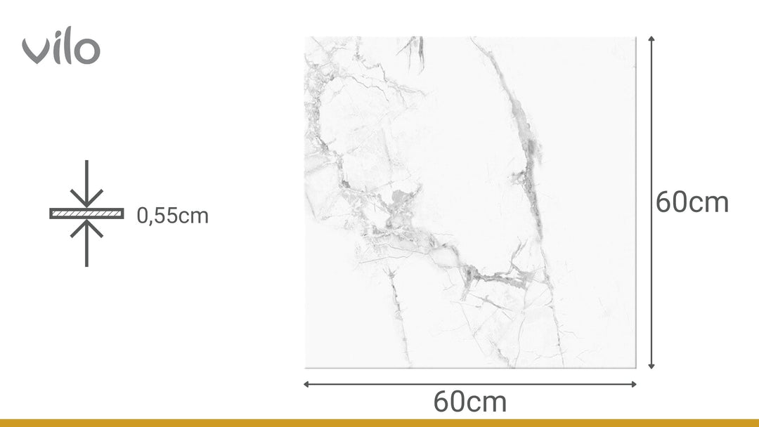 Pardoseala SPC Stone VOX 60x60 Calacatta Snow, 1 cutie 1.44 mp VOX Profile