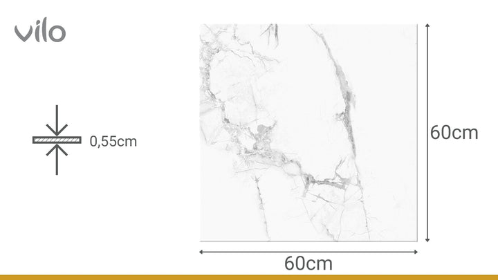 Pardoseala SPC Stone VOX 60x60 Calacatta Snow, 1 cutie 1.44 mp VOX Profile