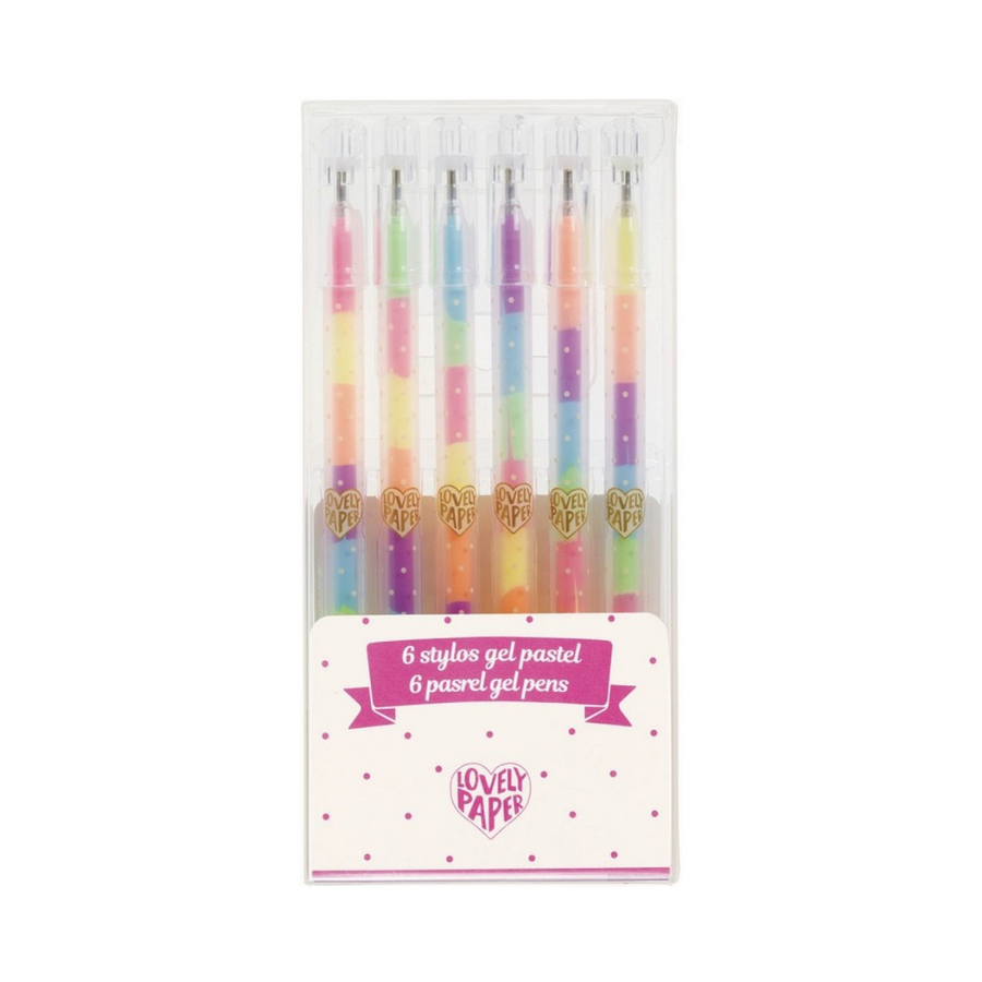 The Decorators: Set Djeco 6 pixuri cu gel multicolore pastel