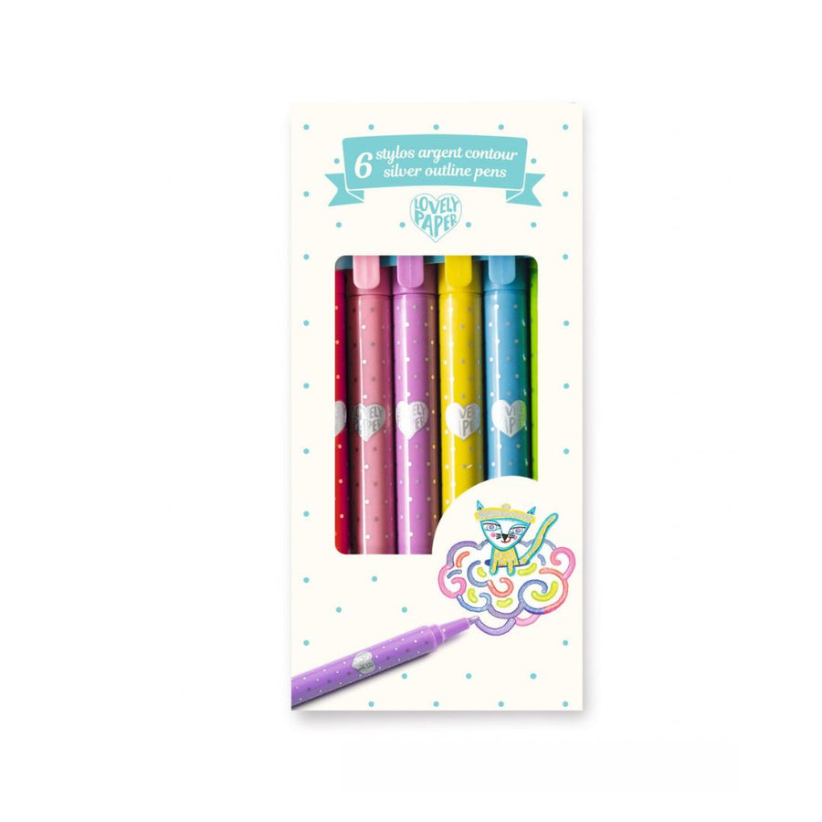 The Decorators: Set Djeco 6 carioci cu contur argintiu