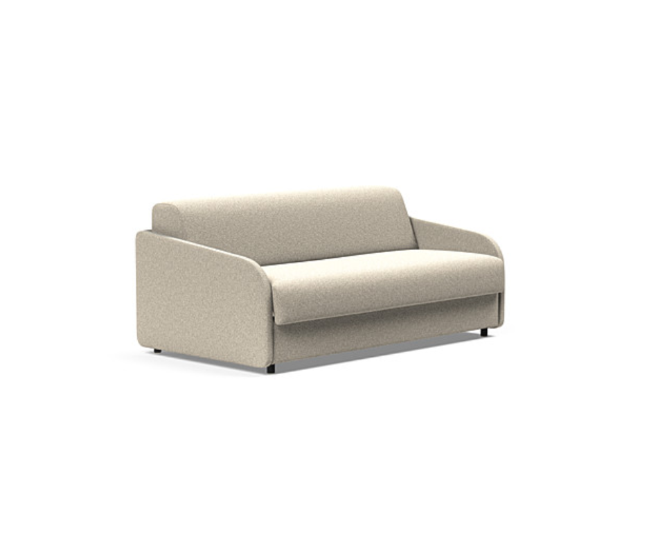 The Decorators: Canapea extensibila Eivor Bouclé Beige Spring Mattress 140x195cm
