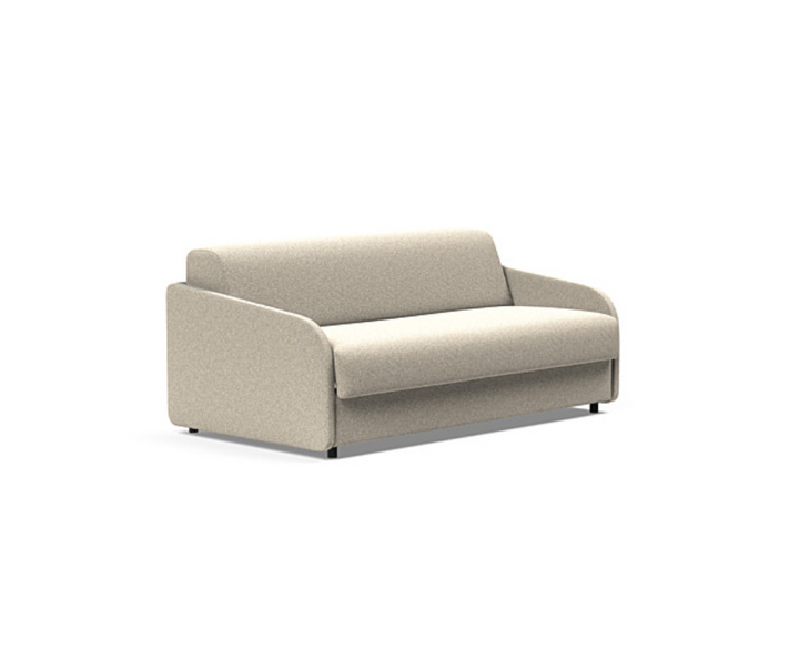 The Decorators: Canapea extensibila Eivor Bouclé Beige Spring Mattress 140x195cm