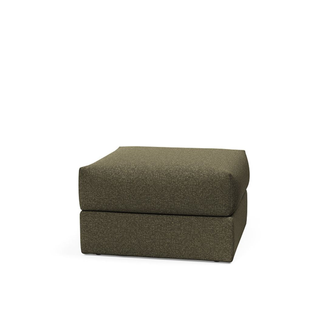 The Decorators: Taburet otoman cu depozitare Cornila Bouclé Forest Green 75x75cm