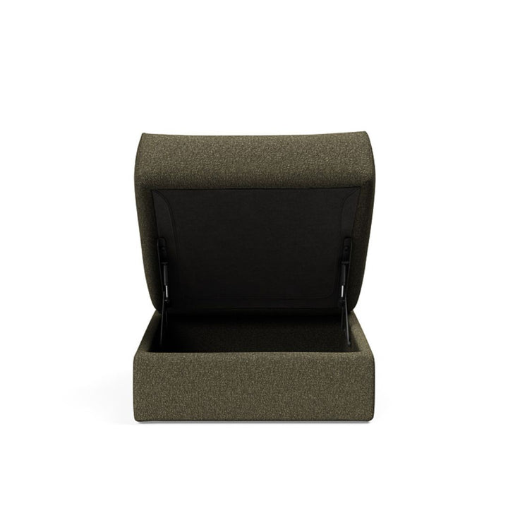 The Decorators: Taburet otoman cu depozitare Cornila Bouclé Forest Green 75x75cm
