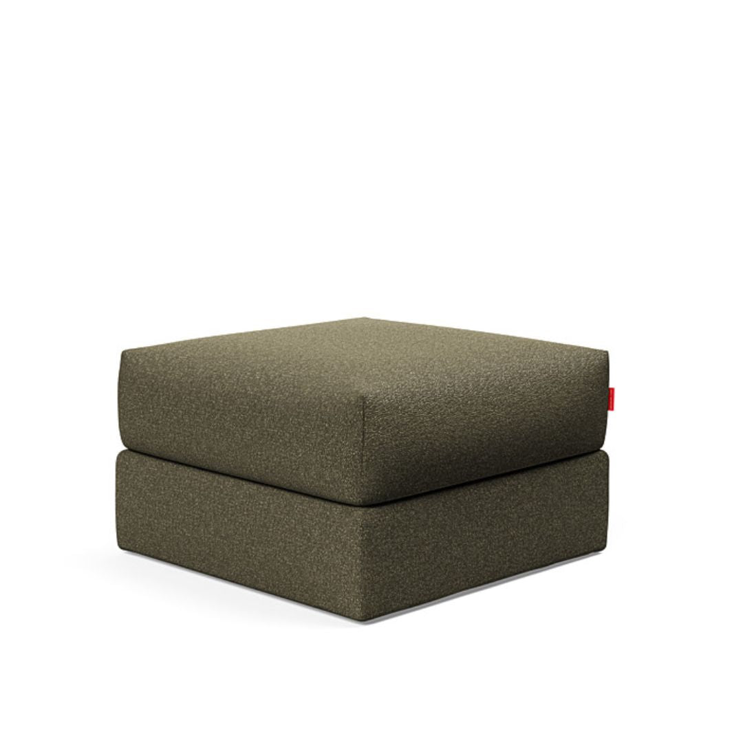 The Decorators: Taburet otoman cu depozitare Cornila Bouclé Forest Green 75x75cm