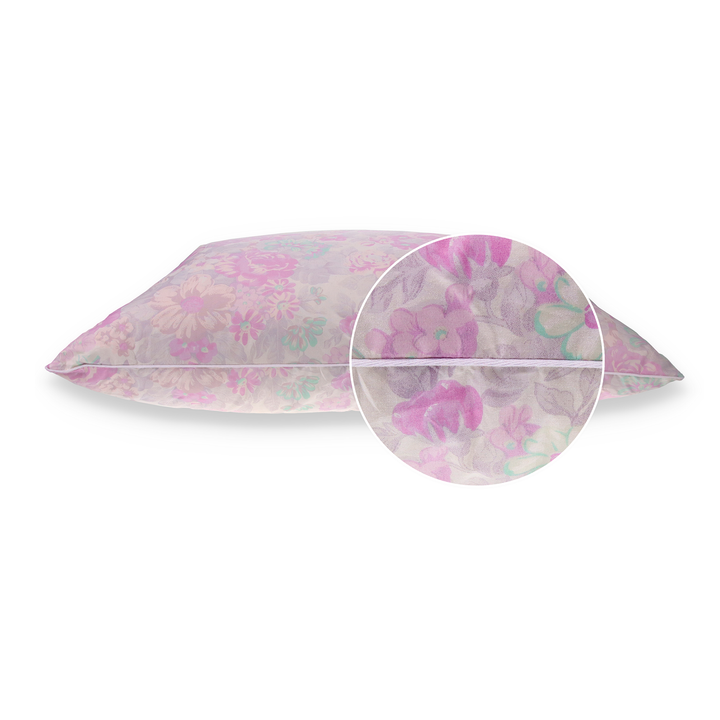 Perna Moale HappyNest, Model Inflorat Lila, 40/40 cm, cu 30% Puf de Gasca HappyNest