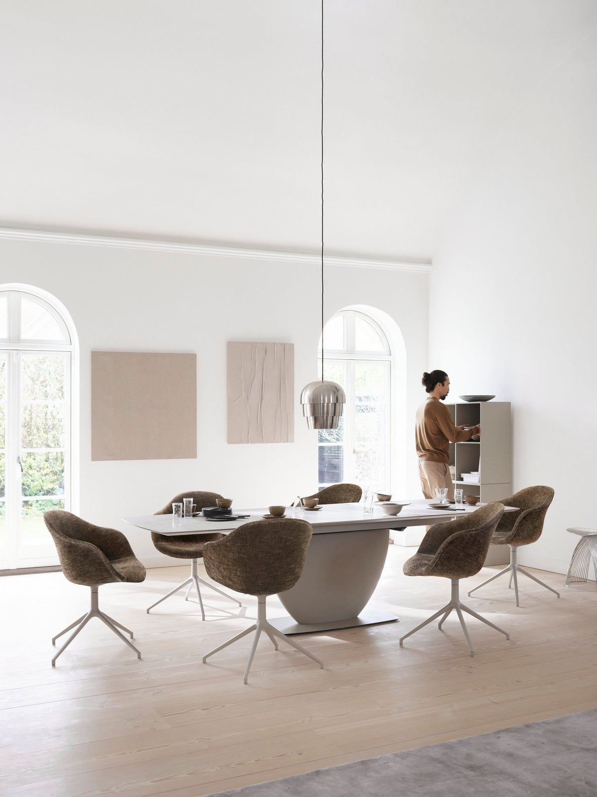 Masă de dining extensibilă BoConcept Fiorentina, ceramică ash — detaliu