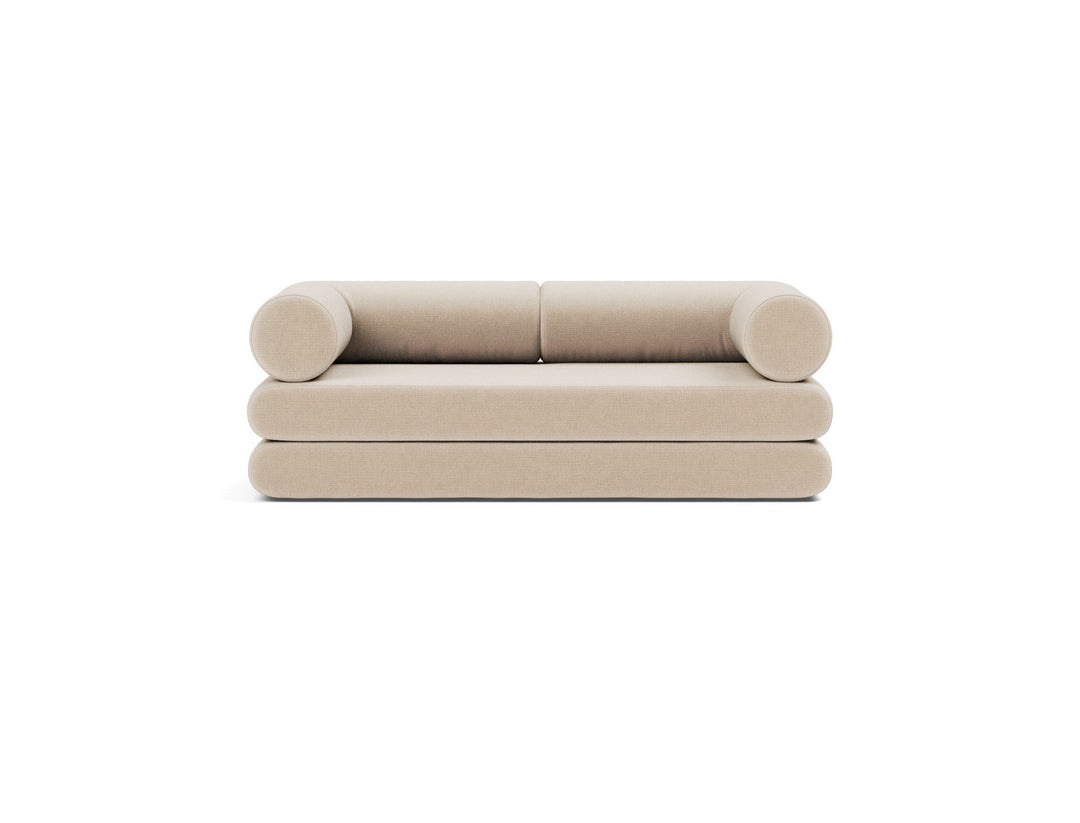 Canapea extensibila Circlus cu brate in forma de L Esina Almond 180x200cm