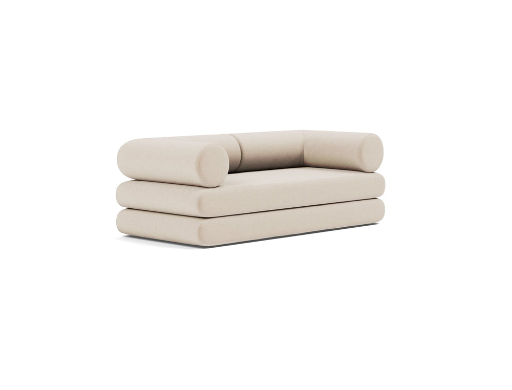 Canapea extensibila Circlus cu brate in forma de L Esina Almond 180x200cm