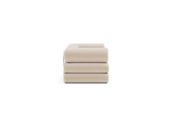 Canapea extensibila Circlus cu brate in forma de L Esina Almond 180x200cm