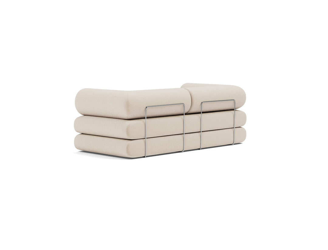 Canapea extensibila Circlus cu brate in forma de L Esina Almond 180x200cm