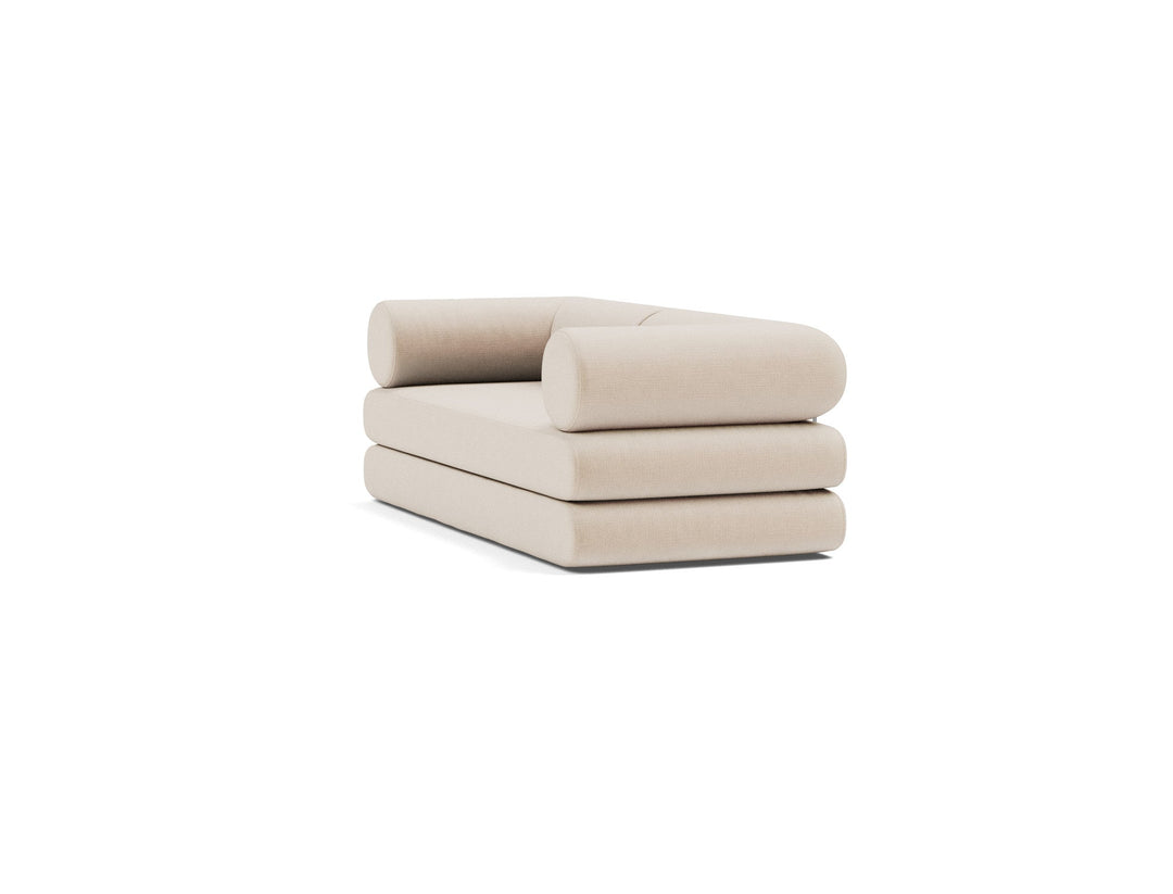 Canapea extensibila Circlus cu brate in forma de L Esina Almond 180x200cm