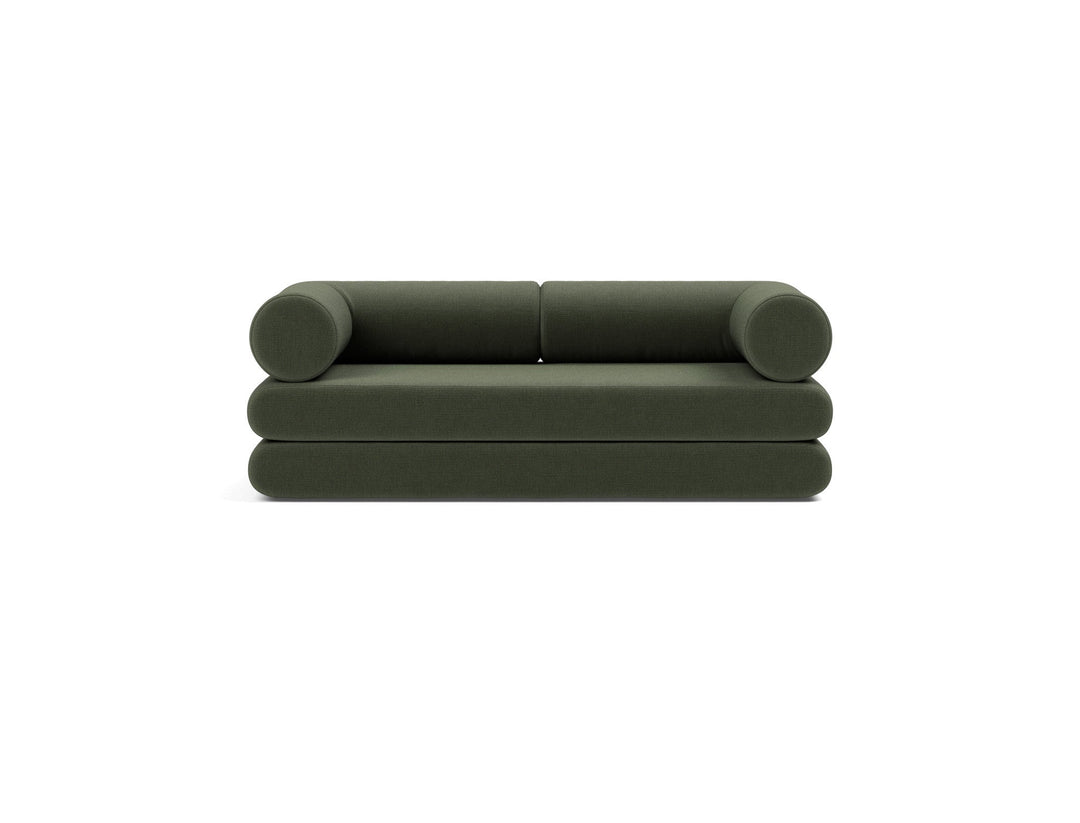 Canapea extensibila Circlus cu brate in forma de L Esina Olive Green 180x200cm