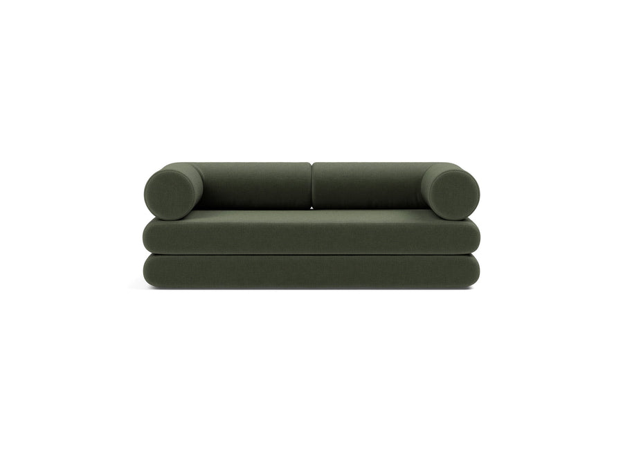 Canapea extensibila Circlus cu brate in forma de L Esina Olive Green 180x200cm