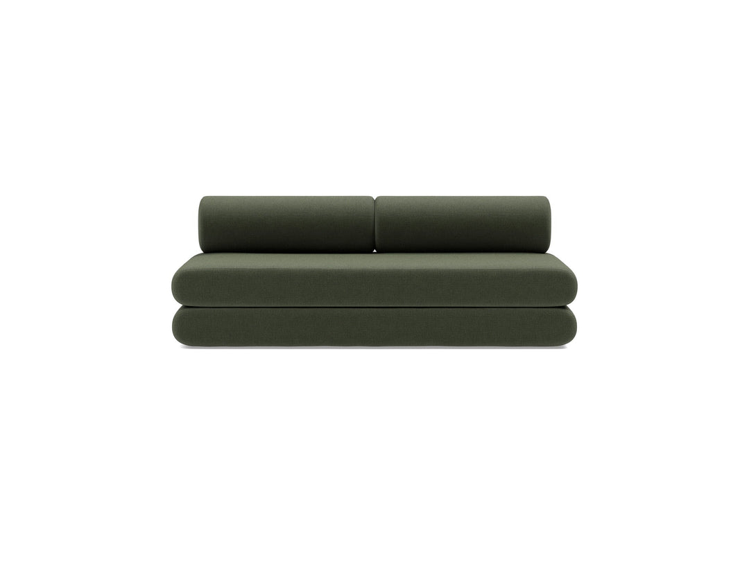 Canapea extensibila Circlus cu perne rotunde Esina Olive Green 180x200cm