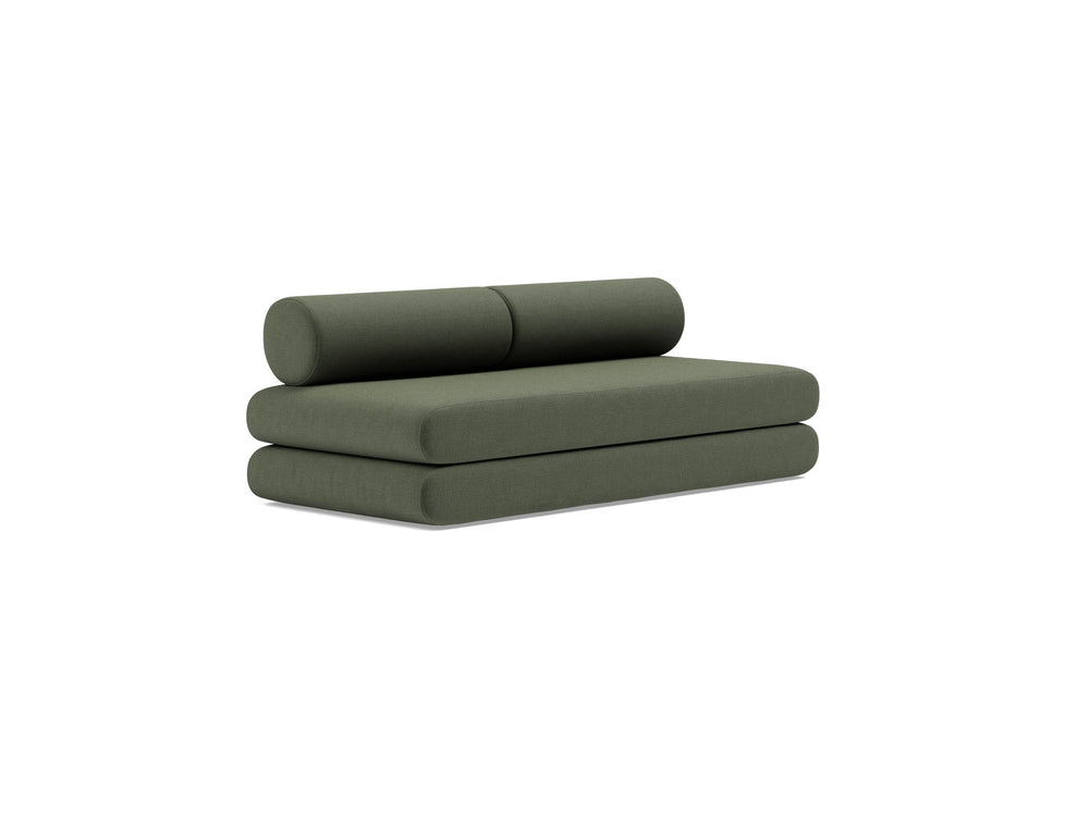Canapea extensibila Circlus cu perne rotunde Esina Olive Green 180x200cm