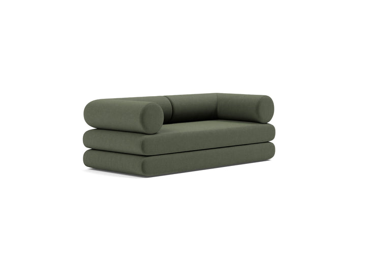 Canapea extensibila Circlus cu brate in forma de L Esina Olive Green 180x200cm