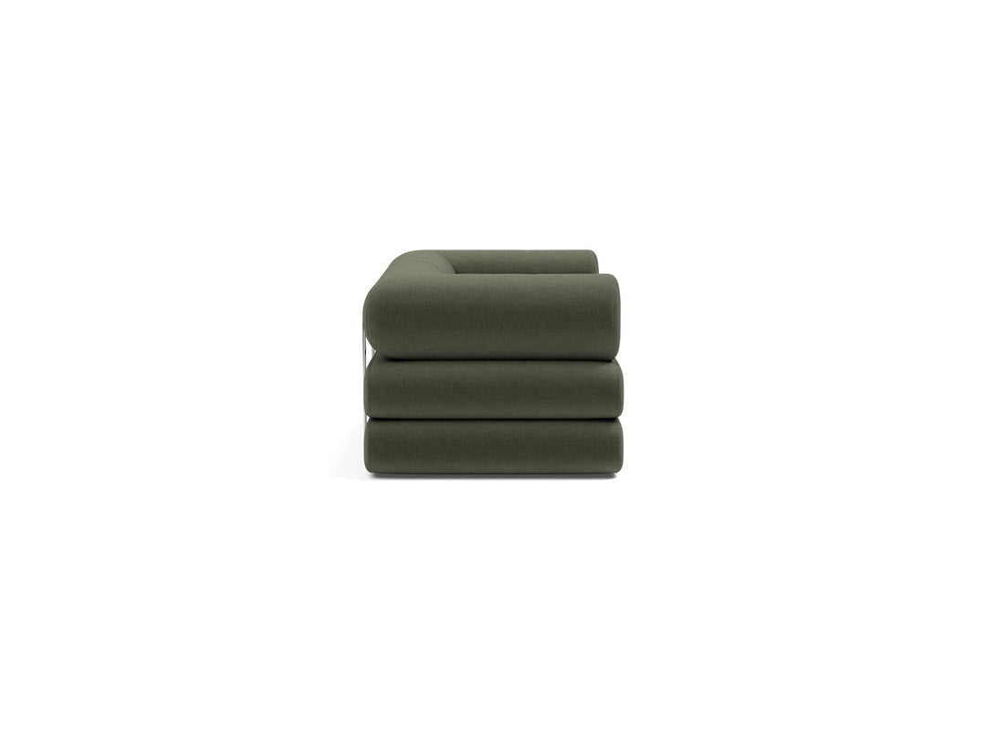 Canapea extensibila Circlus cu brate in forma de L Esina Olive Green 180x200cm