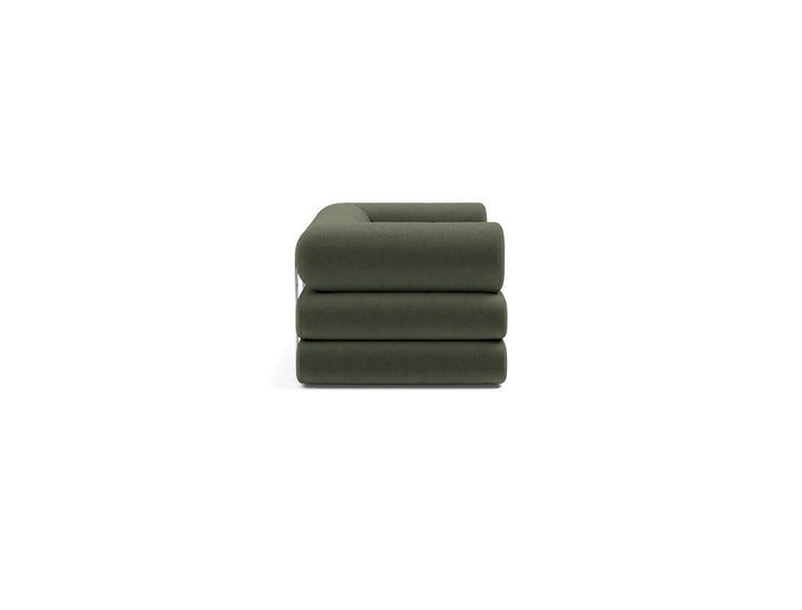 Canapea extensibila Circlus cu brate in forma de L Esina Olive Green 180x200cm