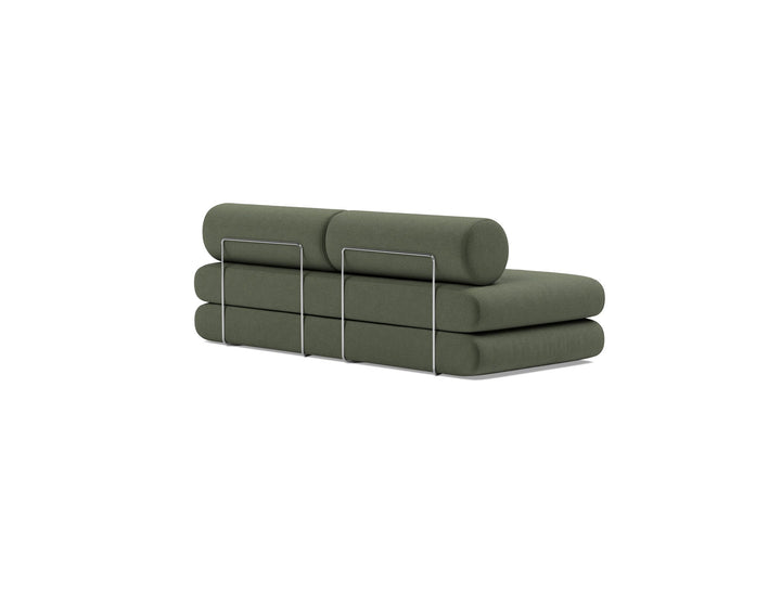 Canapea extensibila Circlus cu perne rotunde Esina Olive Green 180x200cm