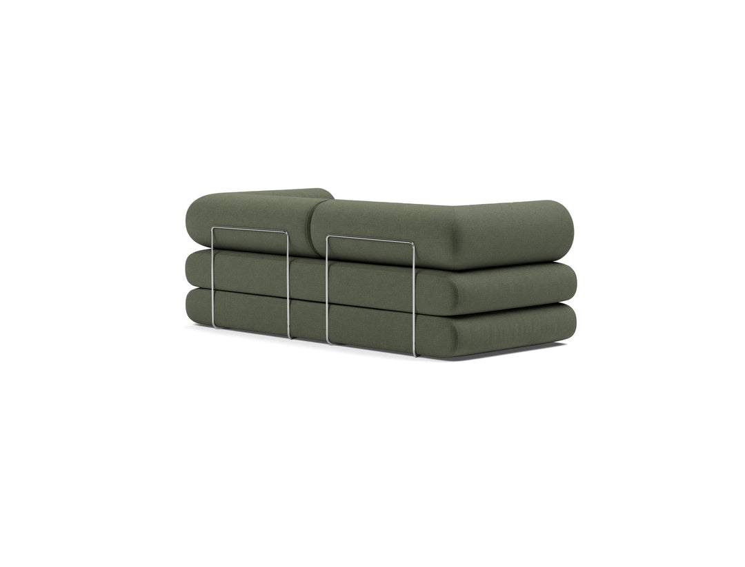 Canapea extensibila Circlus cu brate in forma de L Esina Olive Green 180x200cm