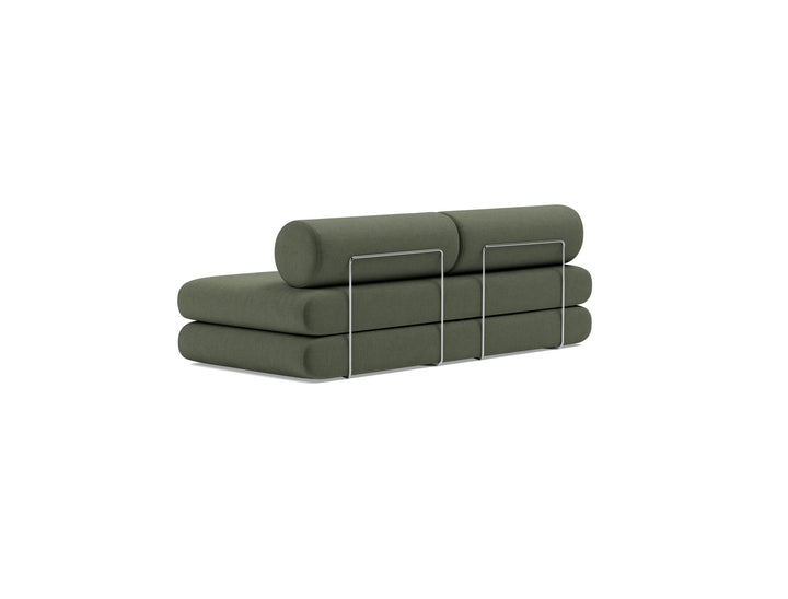 Canapea extensibila Circlus cu perne rotunde Esina Olive Green 180x200cm