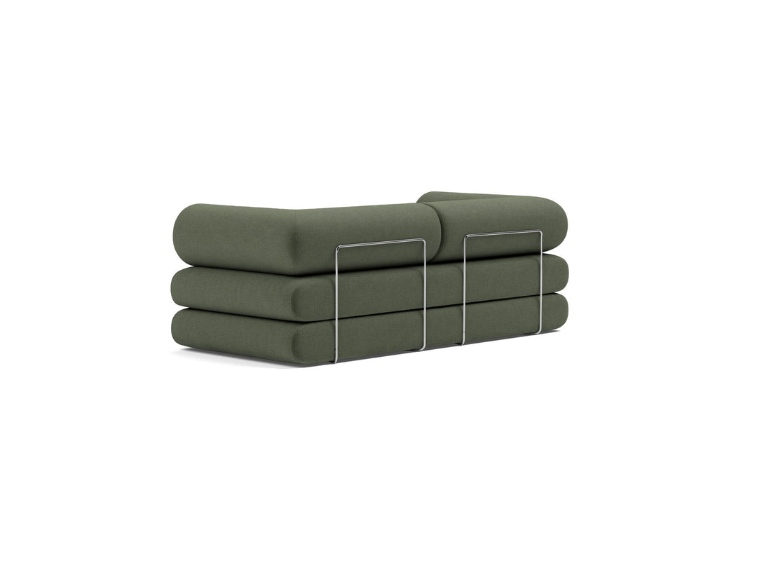 Canapea extensibila Circlus cu brate in forma de L Esina Olive Green 180x200cm