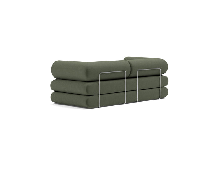 Canapea extensibila Circlus cu brate in forma de L Esina Olive Green 180x200cm
