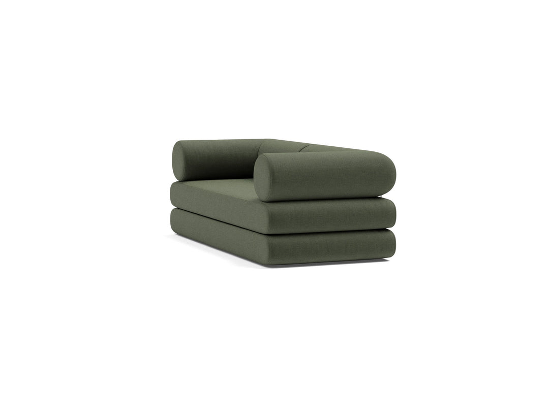 Canapea extensibila Circlus cu brate in forma de L Esina Olive Green 180x200cm