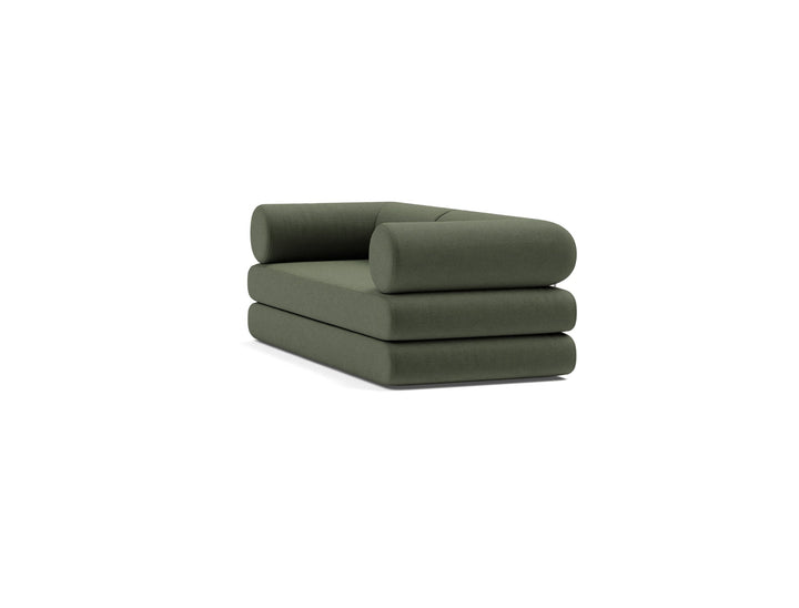 Canapea extensibila Circlus cu brate in forma de L Esina Olive Green 180x200cm