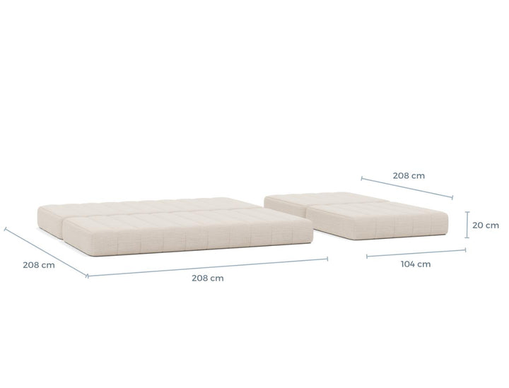 Canapea extensibila CozyPad Grand cu brate Taura Cappuccino 312cm