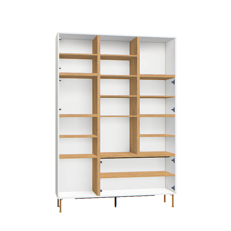 The Decorators: Biblioteca tripla alb-stejar VOX Creative 136x35x197 cm