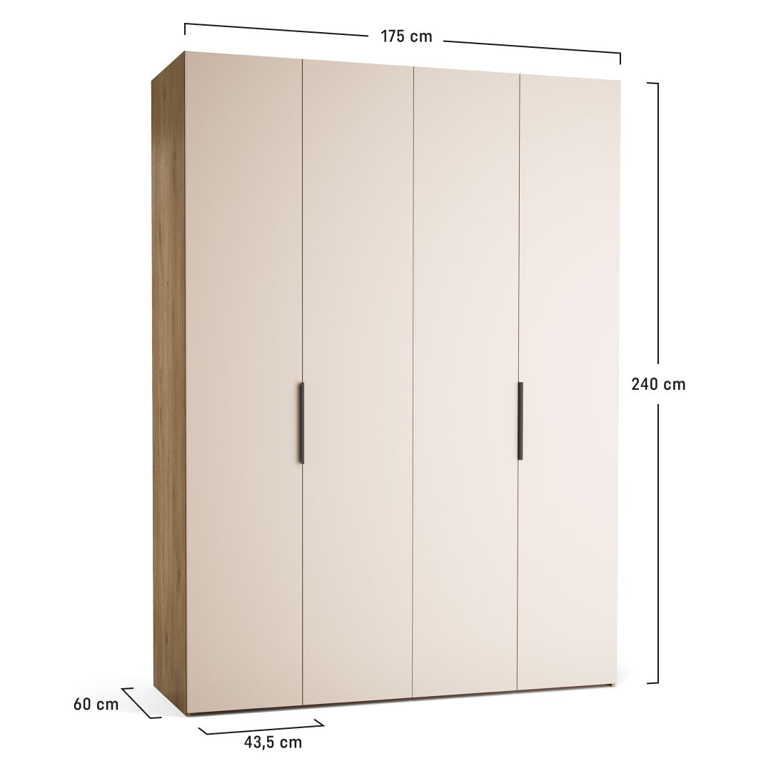 Dulap cu 4 uși VOX Stor 175x240 cm – dimensiuni