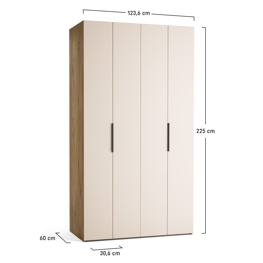 Dulap cu 4 uși VOX Stor 125x225 cm – dimensiuni