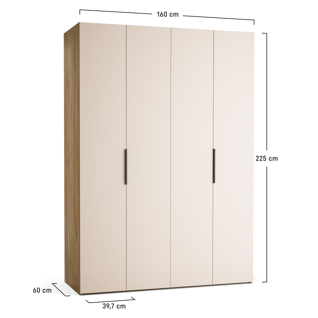 Dulap cu 4 uși VOX Stor 160x225 cm – dimensiuni