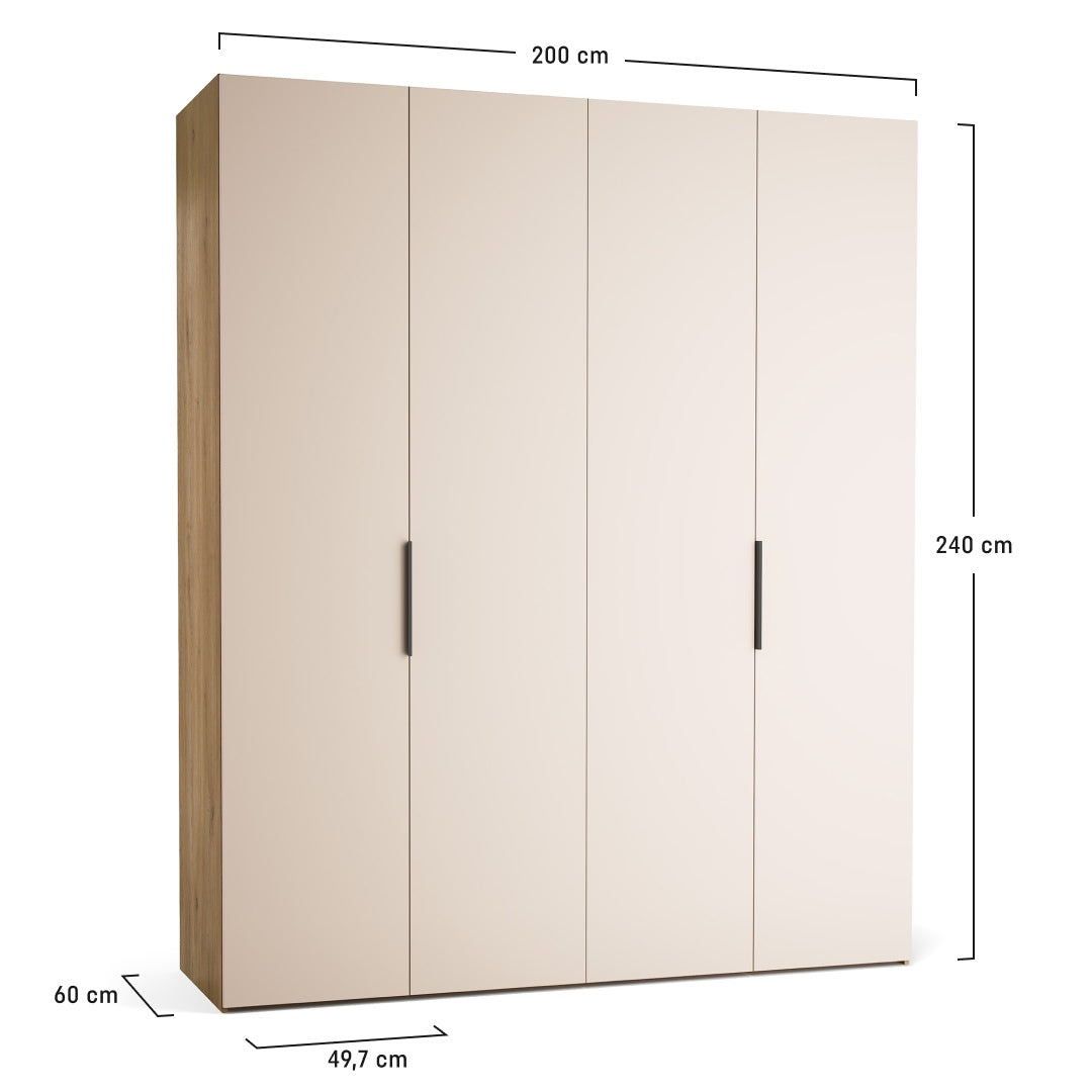 Dulap cu 4 uși VOX Stor 200x240 cm – dimensiuni