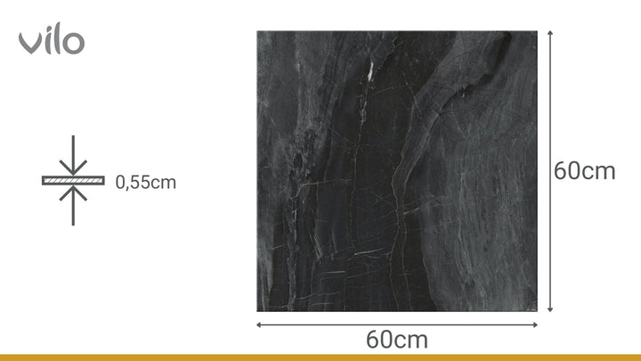 Pardoseala SPC Stone VOX 60x60 Dark Stone, 1 cutie 1.44 mp VOX Profile