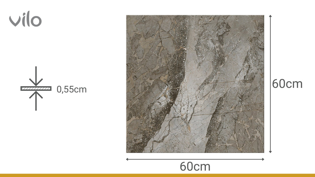 Pardoseala SPC Stone VOX 60x60 Marble Skin, 1 cutie 1.44 mp VOX Profile