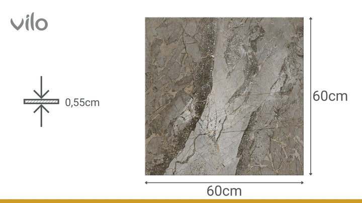 Pardoseala SPC Stone VOX 60x60 Marble Skin, 1 cutie 1.44 mp VOX Profile