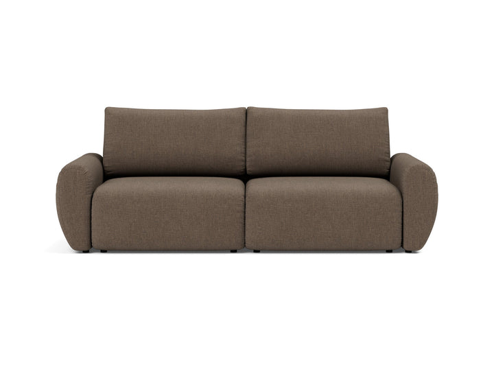 Canapea extensibila Norum cu brate rotunjite Esina Cedar Brown 145x200cm