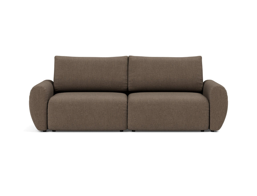 Canapea extensibila Norum cu brate rotunjite Esina Cedar Brown 145x200cm