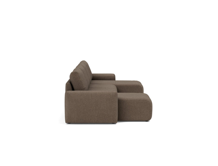Canapea extensibila in forma de U Norum cu brate masive Esina Cedar Brown 145x320cm