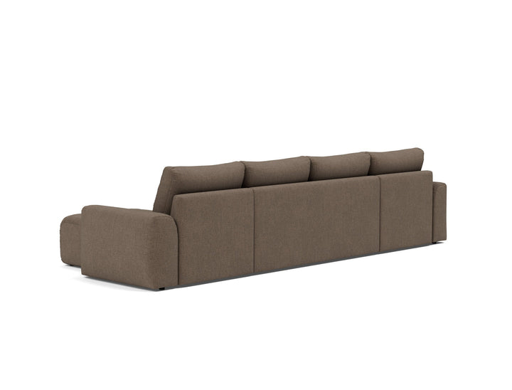 Canapea extensibila in forma de U Norum cu brate masive Esina Cedar Brown 145x320cm