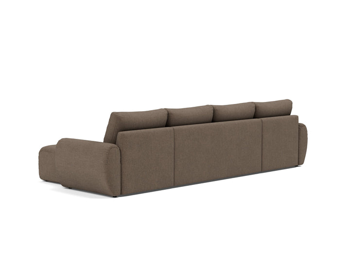 Canapea extensibila in forma de U Norum cu brate rotunjite Esina Cedar Brown 145x320cm